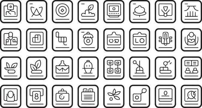 Vector set of web and business communication icons for website design