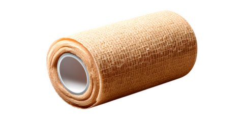 A realistic beige bandaid bandage slightly curved, medical plaster style, isolated on transparent background --ar 2:1 --v 7.0 --p 537mr6h --s 250