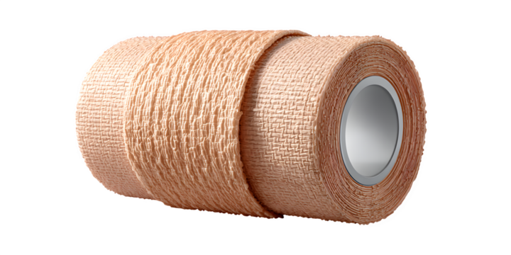 A realistic beige bandaid bandage slightly curved, medical plaster style, isolated on transparent background --ar 2:1 --v 7.0 --p 537mr6h --s 250