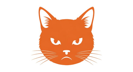 Isolated Angry Cat Face