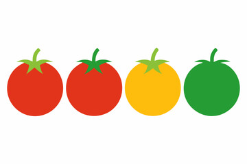 set of Tomato icon  vector silhouette illustration isolated on white background