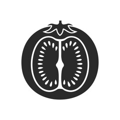Tomato icon vector silhouette illustration isolated on white background