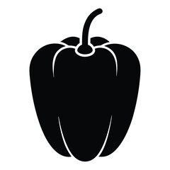 Bell Pepper Vegetable Silhouette Vector, Fresh Organic Food Icon for Culinary Projects, Restaurant Menus, Healthy Eating, Vegan Recipes, Kitchen Illustrations, and Grocery Designs