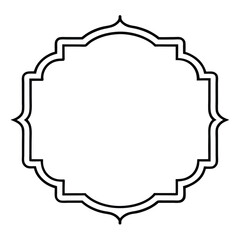 Decorative label frame border silhouette design, ideal for badge, certificate, packaging, or vintage-style vector templates