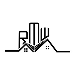 Obraz premium RMW Real State logo design, RMW simple and modern logo. RMW luxurious alphabet design