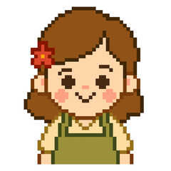 Flat Design Pixel Art Florist Illustration