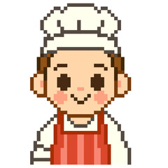 Obraz premium Flat Design Pixel Art Butcher Illustration