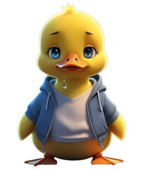 Duckling, yellow duck, animal, duck in a shirt