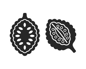 Obraz premium Bitter gourd icon vector silhouette illustration isolated on white background