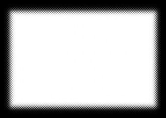 Horizontal grunge textures, rectangle frame, black halftone dot texture