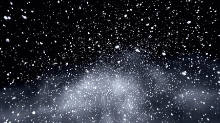 Obraz premium Night Sky: Falling Snowflakes