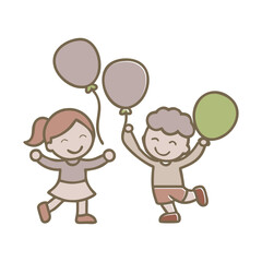 Happy Child Playing With Her Dolls