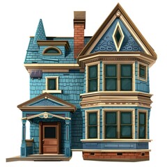 Obraz premium Cartoon of Building house architecture building city.