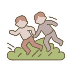 Energetic Kids Playing Tag Game Fun