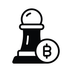 Trendy glyph icon of bitcoin strategy plan
