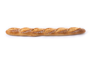 Freshly Baked French Baguette isolated on white background