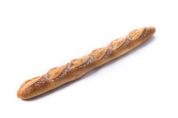 Freshly Baked French Baguette isolated on white background