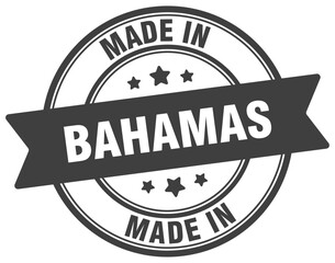 Made in Bahamas round sign. Made in Bahamas stamp.