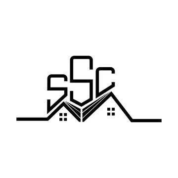 SSC Real State logo design, SSC simple and modern logo. SSC luxurious alphabet design
