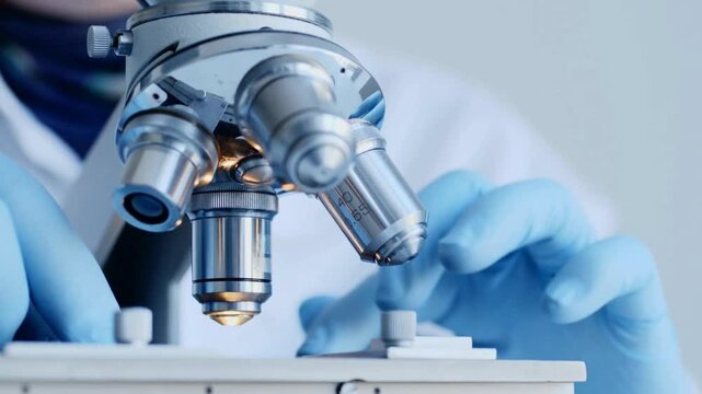 A close up of the Marburg virus under a microscope, helping researchers explore its transmission and potential treatments in a laboratory setting.