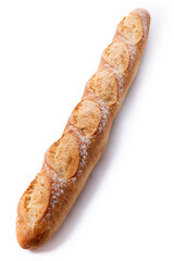 Freshly Baked French Baguette isolated on white background