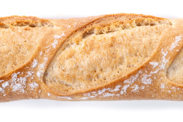 Freshly Baked French Baguette isolated on white background