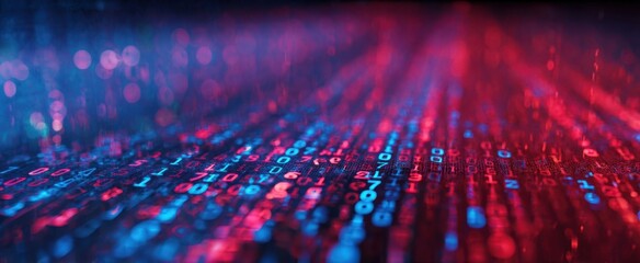 The Dynamic Flow of Binary Data in a Neon Spectrum