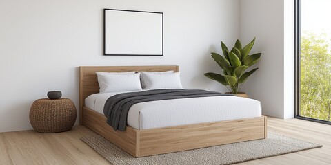 Minimalist bedroom photography capturing cozy modern home ambiance