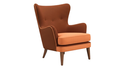 Isolated Brown Armchair