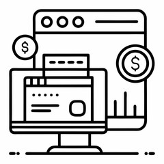 Payment Gateway outline icon on white background