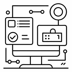 Payment Gateway outline icon on white background