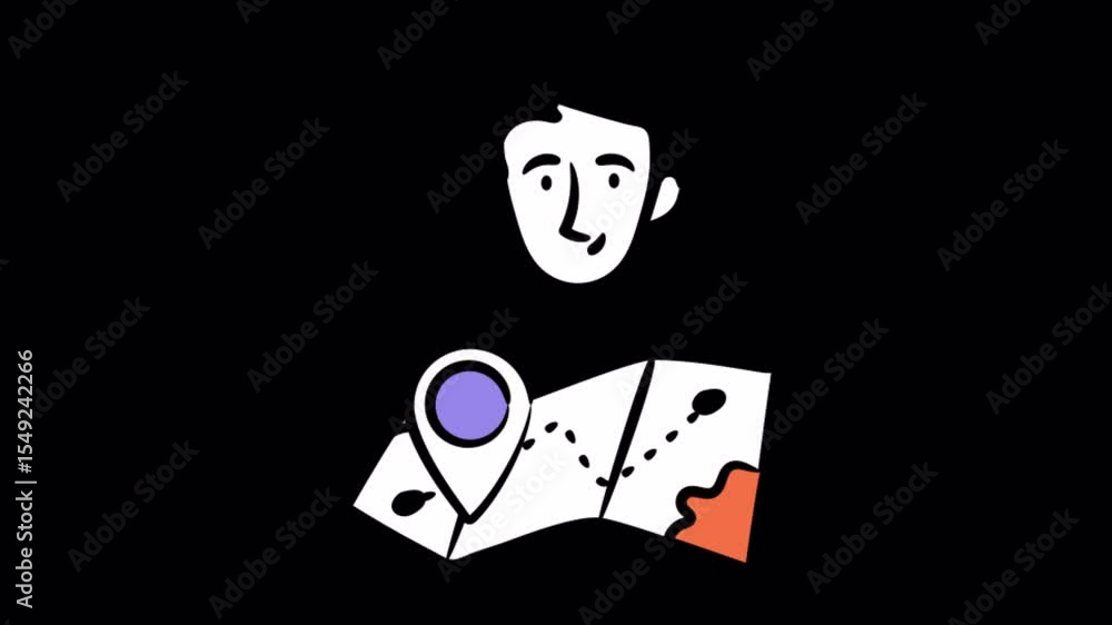 Poster map animations on transparent background