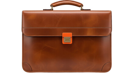 Isolated Brown Leather Briefcase
