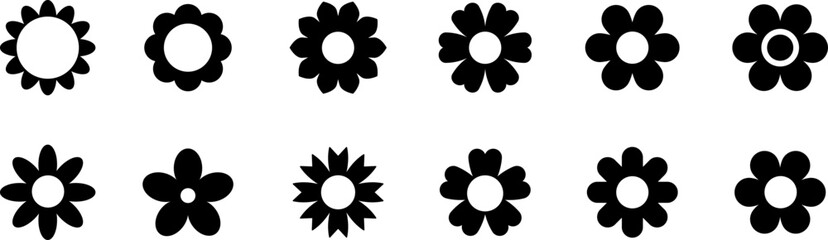 Flower icons set Vector illustration isolated on white background. Flower simple icon.