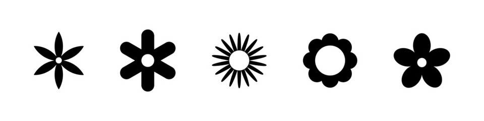 Flower icons set Vector illustration isolated on white background. Flower simple icon.