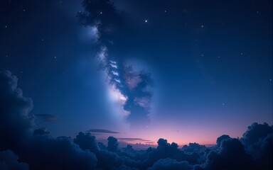 Naklejka premium fantasy night sky with starry night theme wallpaper background. High quality
