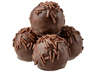 Delicious Chocolate Truffles Dessert Closeup Sprinkles Sweet Treat Confectionery, transparent background
