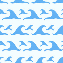 Blue Ocean Waves Seamless Pattern Sea Ornament