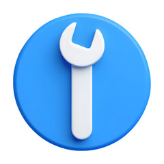 Wrench tool icon - repair, maintenance, and settings on transparent background