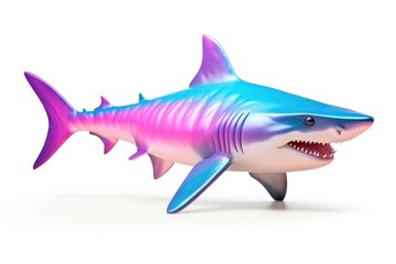 Naklejka premium Shark animal fish white background.