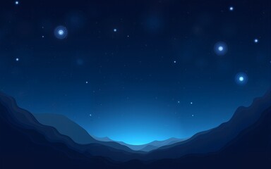 A starry night sky with stars and galaxies, a realistic illustration in a blue color theme against a dark background, high resolution. High quality