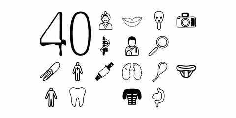 Healthcare and Medical Icon Set - Yellow and Black Outline