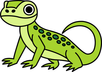 isolate a green lizard icon vector