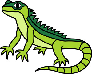 isolate a green lizard icon vector