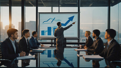 Group of professionals discussing at a conference table