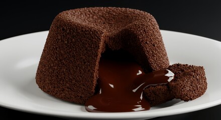 Indulge in the Decadence: A Molten Chocolate Lava Cake, Rich and Warm, Beckons with its Irresistible Gooey Center.