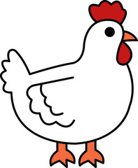 isolate chicken icon vector