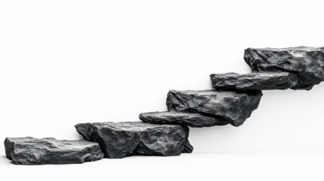 Rocky stairs on a transparent background