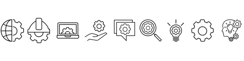 Engineering icon vector set. Manufacturing illustration sign collection. engineer symbol. technology logo.