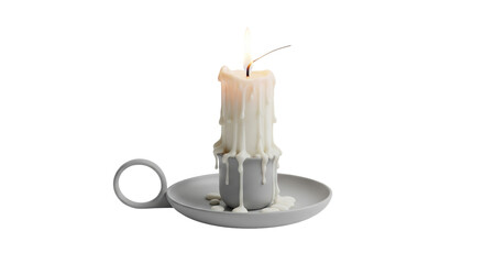 Isolated Candle with Drips